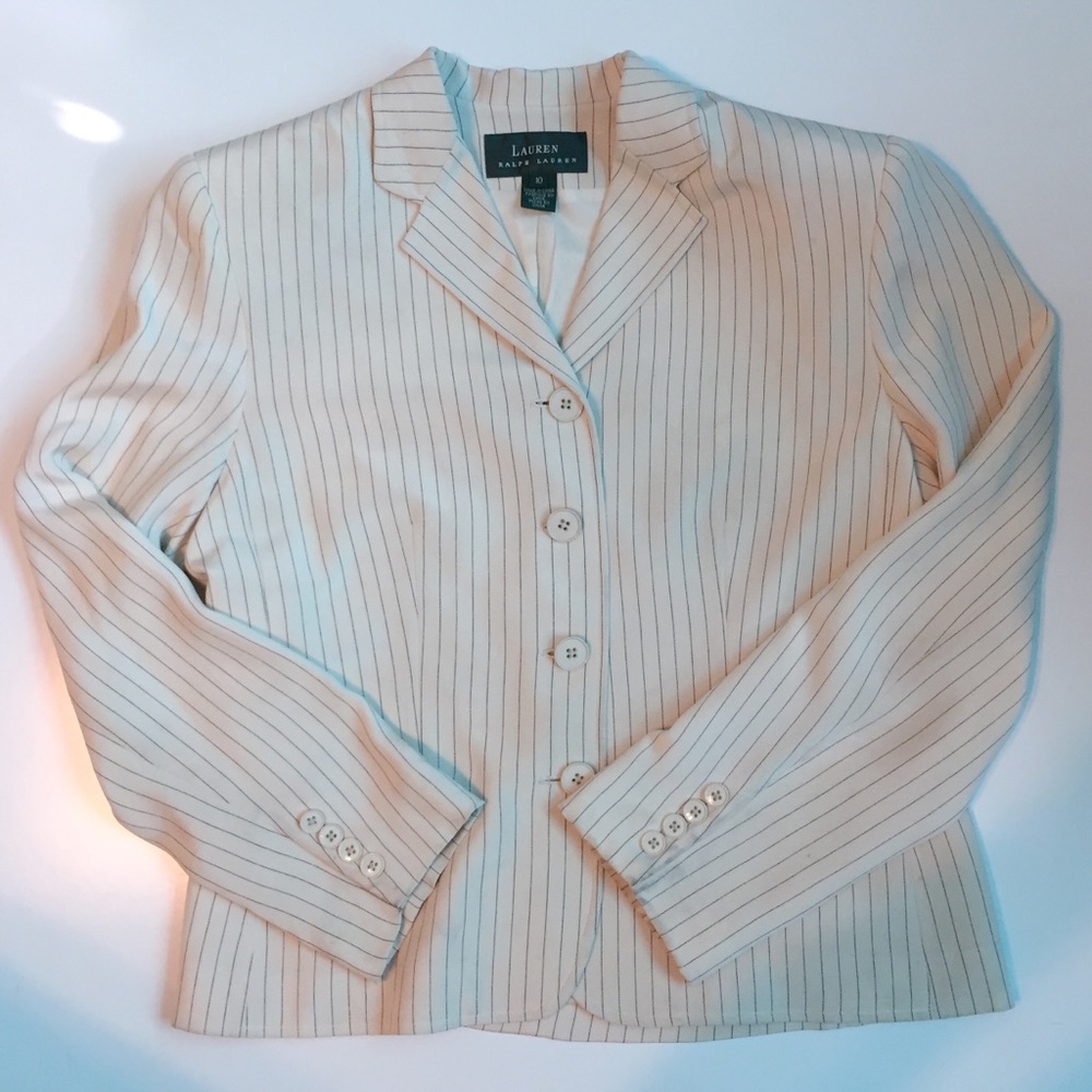 Cream pin stripe blazer